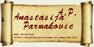 Anastasija Parmaković vizit kartica